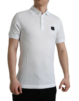 Dolce & Gabbana Elegant White Cotton Polo T-Shirt