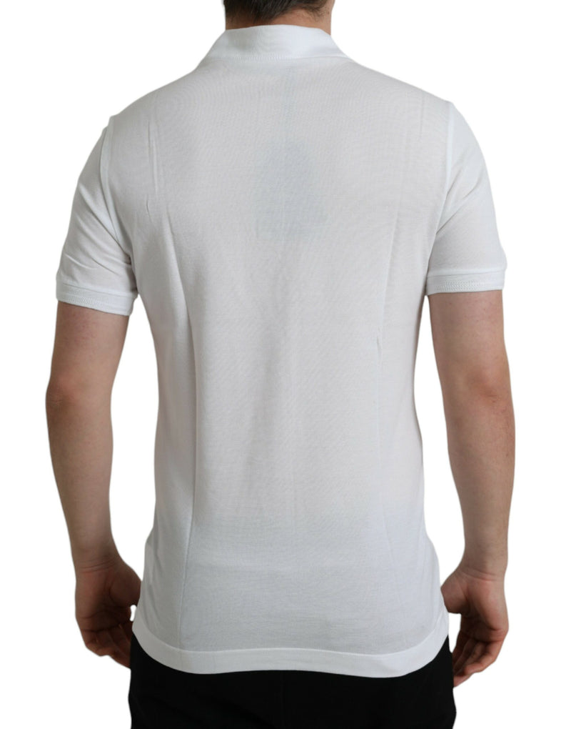 Dolce & Gabbana Elegant White Cotton Polo T-Shirt