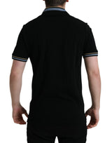 Dolce & Gabbana Elegant Black V-Neck Polo Tee