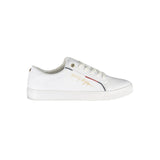 Tommy Hilfiger Elegant White Lace-Up Sneakers with Contrast Detail