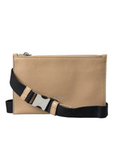 Dolce & Gabbana Elegance Redefined Beige Leather Belt Bag