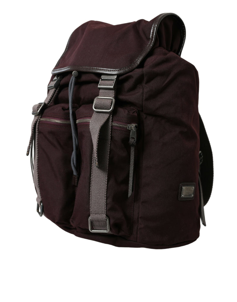 Dolce & Gabbana Elegant Maroon Nylon Leather Backpack