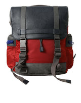 Dolce & Gabbana Chic Red & Gray Designer Backpack