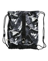 Dolce & Gabbana Elegant Black Leaf Print Nap Sack Bag