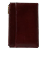 Dolce & Gabbana Maroon Leather Card Holder Wallet