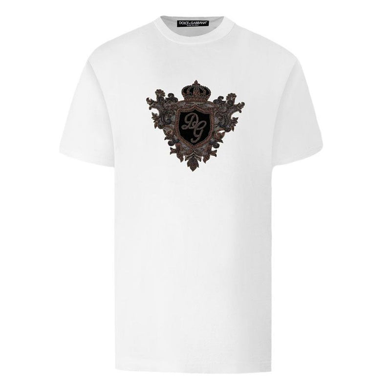 Dolce & Gabbana Elegant White Cotton Logo Tee