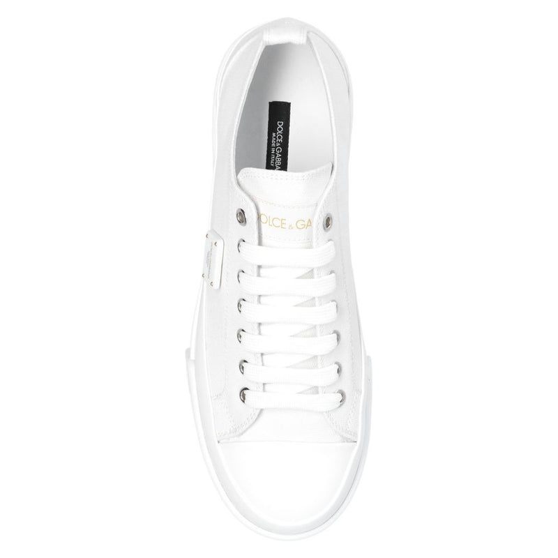 Dolce & Gabbana Elegant Canvas and Calfskin Sneakers