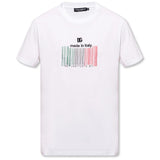 Dolce & Gabbana Chic White Barcode Emblem Tee