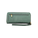 Guess Jeans Chic Green Polyethylene Wallet with Multiple Compartments