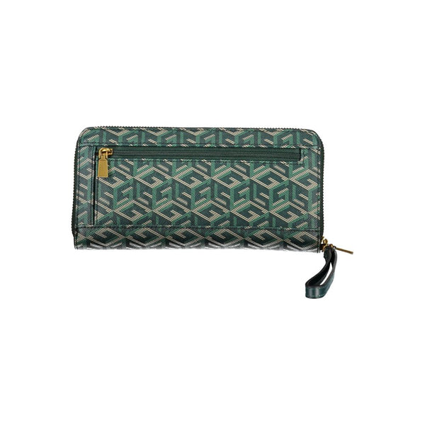 Guess Jeans Elegant Green Designer Wallet with Contrast Details