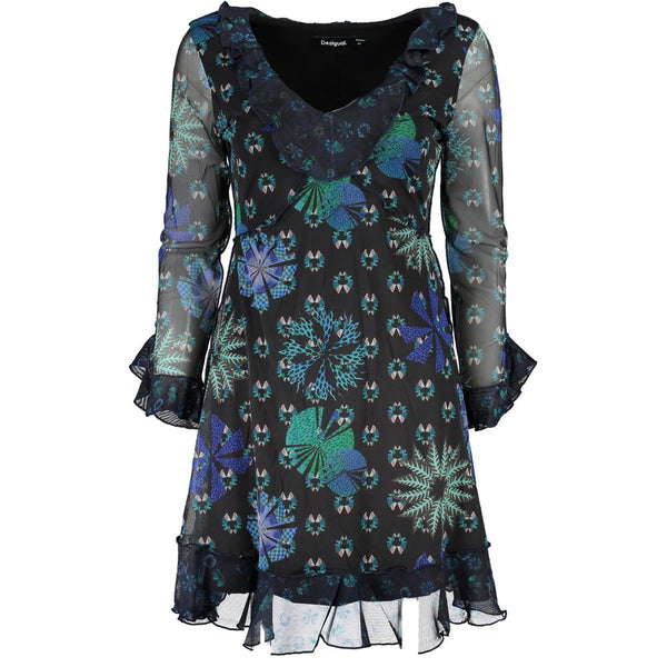 Desigual Chic Contrast Detail V-Neck Dress