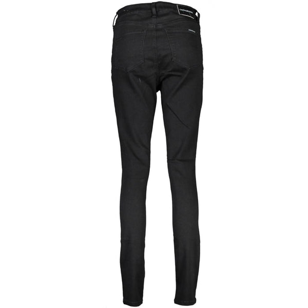 Calvin Klein Elegant Embroidered Black Stretch Jeans