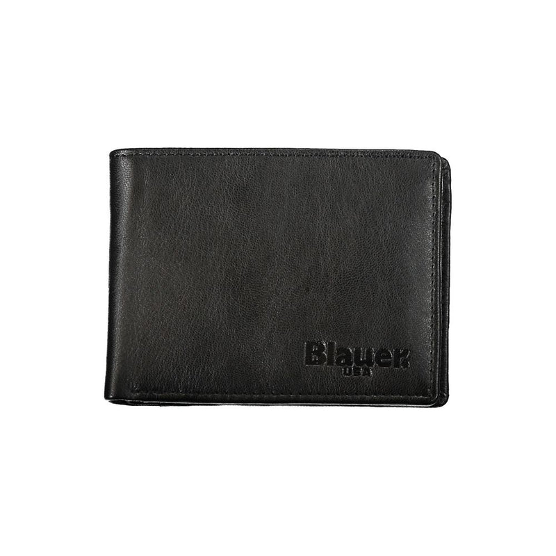 Blauer Elegant Black Leather Dual Compartment Wallet