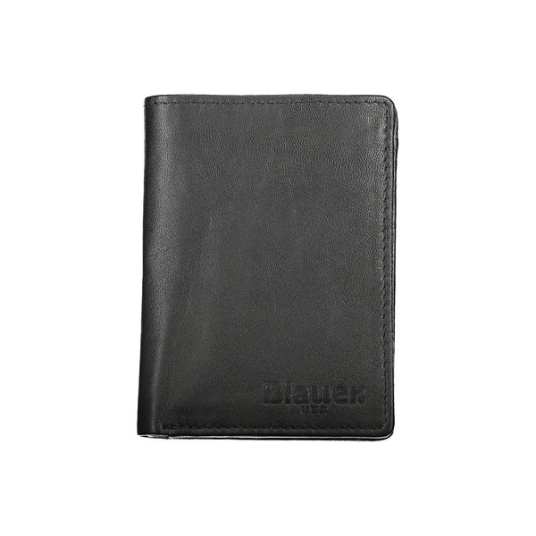 Blauer Elegant Black Leather Dual Compartment Wallet