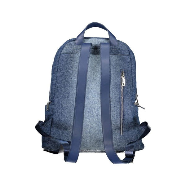 Desigual Chic Embroidered Blue Backpack with Contrasting Details