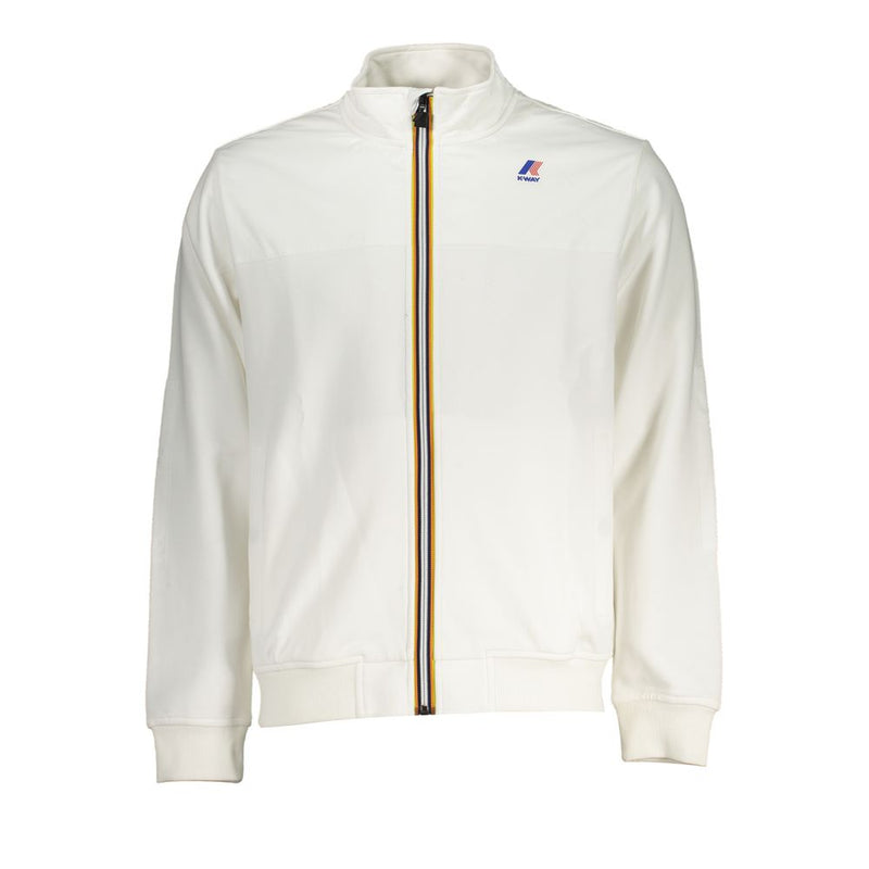 K-WAY Sleek White Long Sleeve Zip Sweatshirt