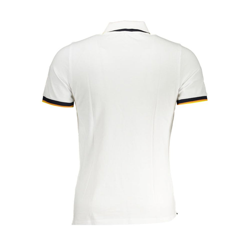 K-WAY Sleek White Polo Shirt with Contrast Detail