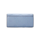 Michael Kors Jet Set Large Pale Blue Embossed Envelope Continental Clutch Wallet