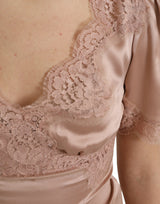 Dolce & Gabbana Elegant Floral Lace Silk Blouse