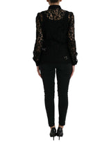 Dolce & Gabbana Elegant Floral Lace Blouse Top