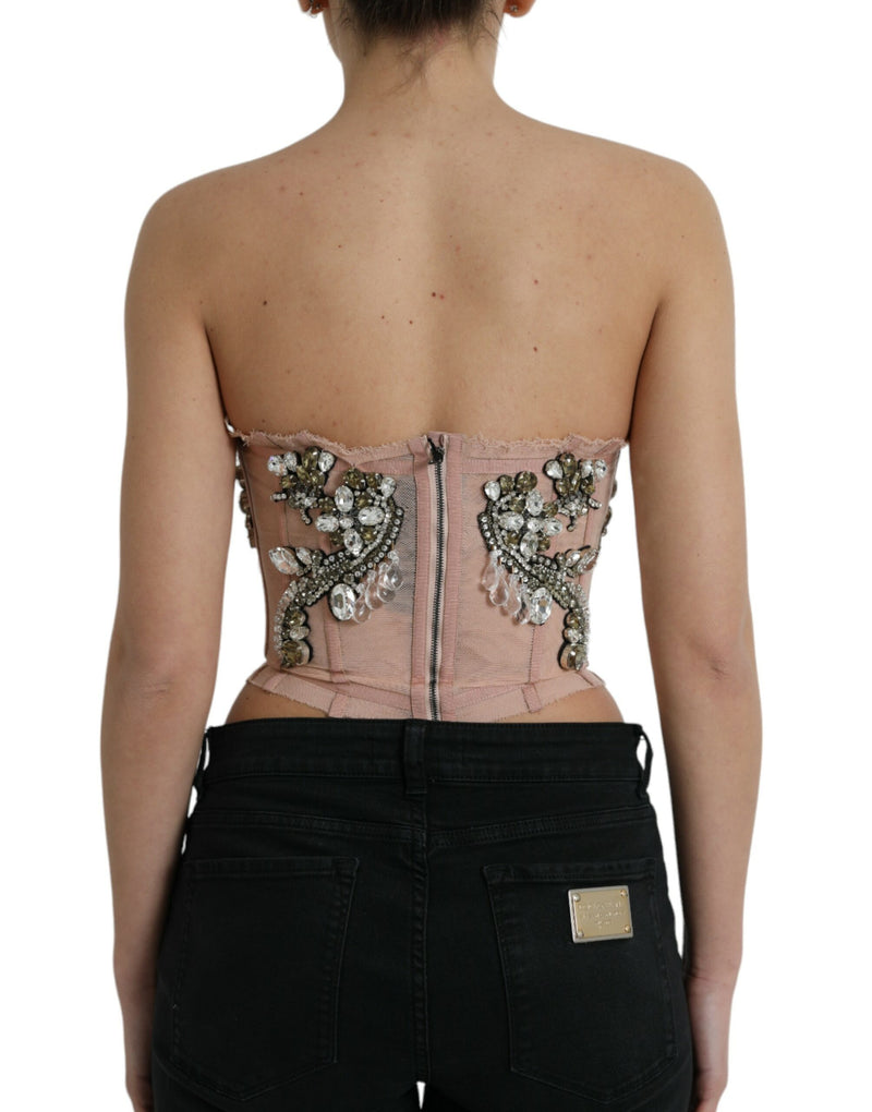 Dolce & Gabbana Pink Sleeveless Bustier Corset Top