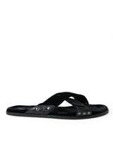 Dolce & Gabbana Elegant Black Cross Strap Slide Sandals