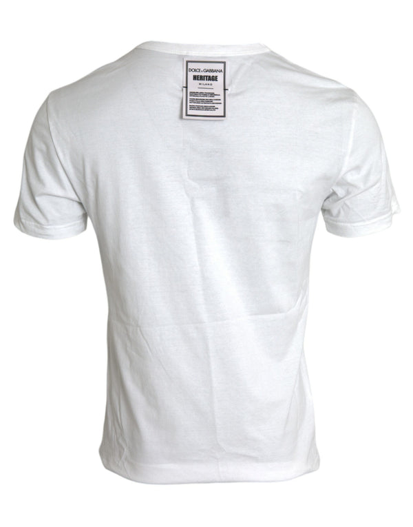 Dolce & Gabbana Elegant White Cotton Crew Neck Tee