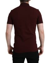 Dolce & Gabbana Elegant Maroon Cotton Polo T-Shirt