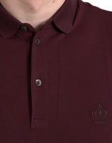 Dolce & Gabbana Elegant Maroon Cotton Polo T-Shirt