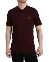 Dolce & Gabbana Elegant Maroon Cotton Blend Polo Tee