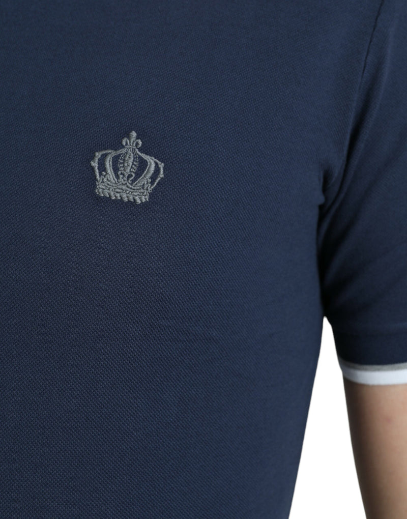 Dolce & Gabbana Elegant Crown Embroidered Polo T-Shirt