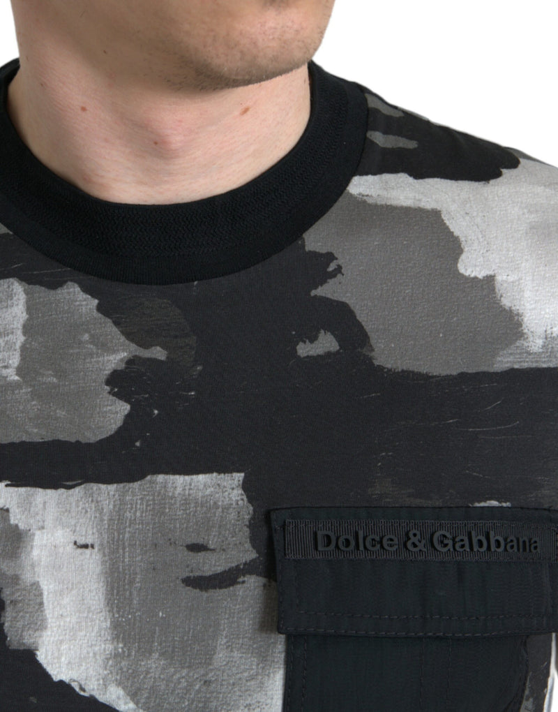 Dolce & Gabbana Multicolor Camouflage Crew Neck Tee