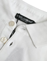 Dolce & Gabbana Elegant White Cotton Polo Tee with Logo Patch