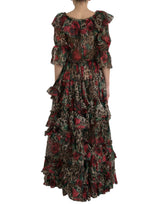 Dolce & Gabbana Ethereal Floral & Leopard Print Maxi Gown