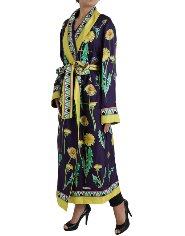 Dolce & Gabbana Elegant Silk Floral Bathrobe