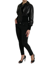 Dolce & Gabbana Elegant Black Leather Blouson Jacket