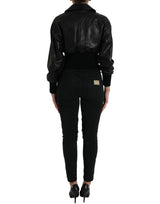 Dolce & Gabbana Elegant Black Leather Blouson Jacket