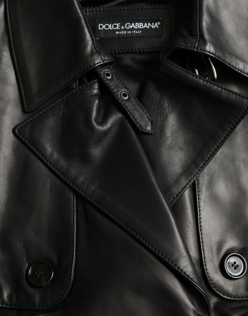 Dolce & Gabbana Elegant Black Leather Blouson Jacket