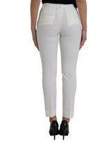 Dolce & Gabbana Elegant White Mid-Waist Tapered Pants