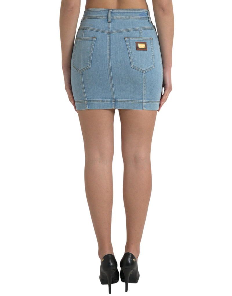 Dolce & Gabbana Chic High Waist Denim Mini Skirt