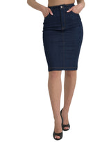 Dolce & Gabbana Elegant High-Waist Denim Knee Skirt