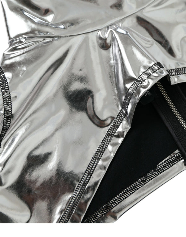 Dolce & Gabbana Silver Elegance Top with Zipper Closure