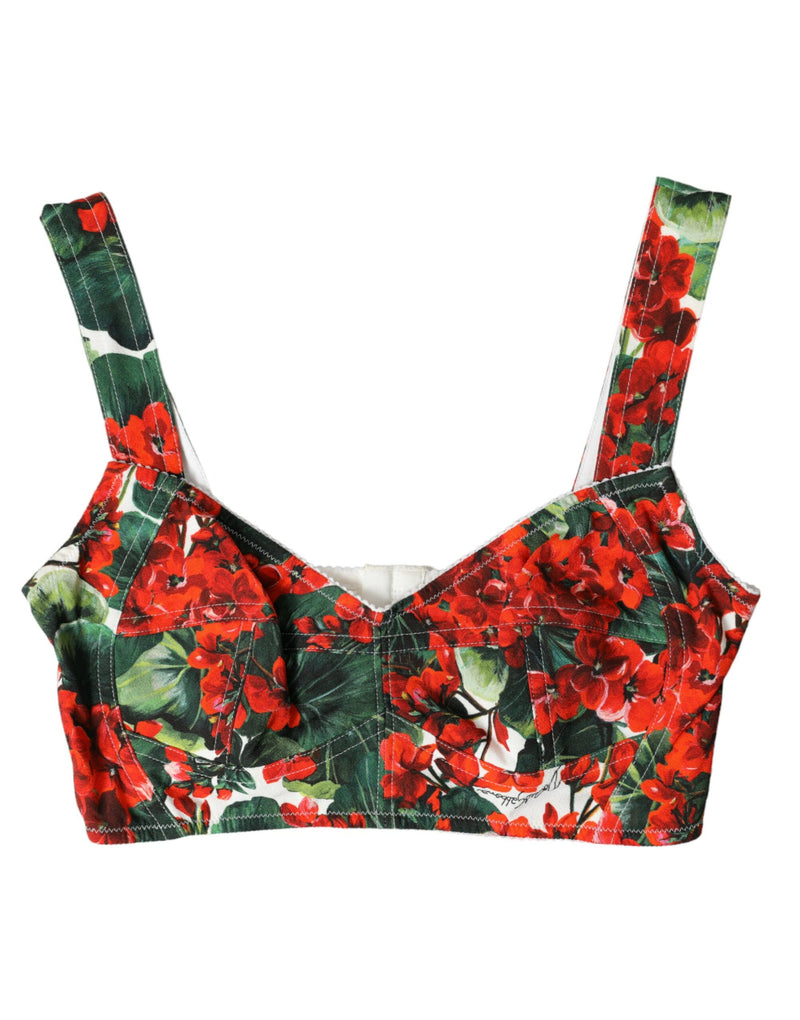 Dolce & Gabbana Floral Bustier Crop Top - Multicolor Elegance