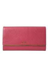 Prada Elegant Pink Leather Bifold Wallet