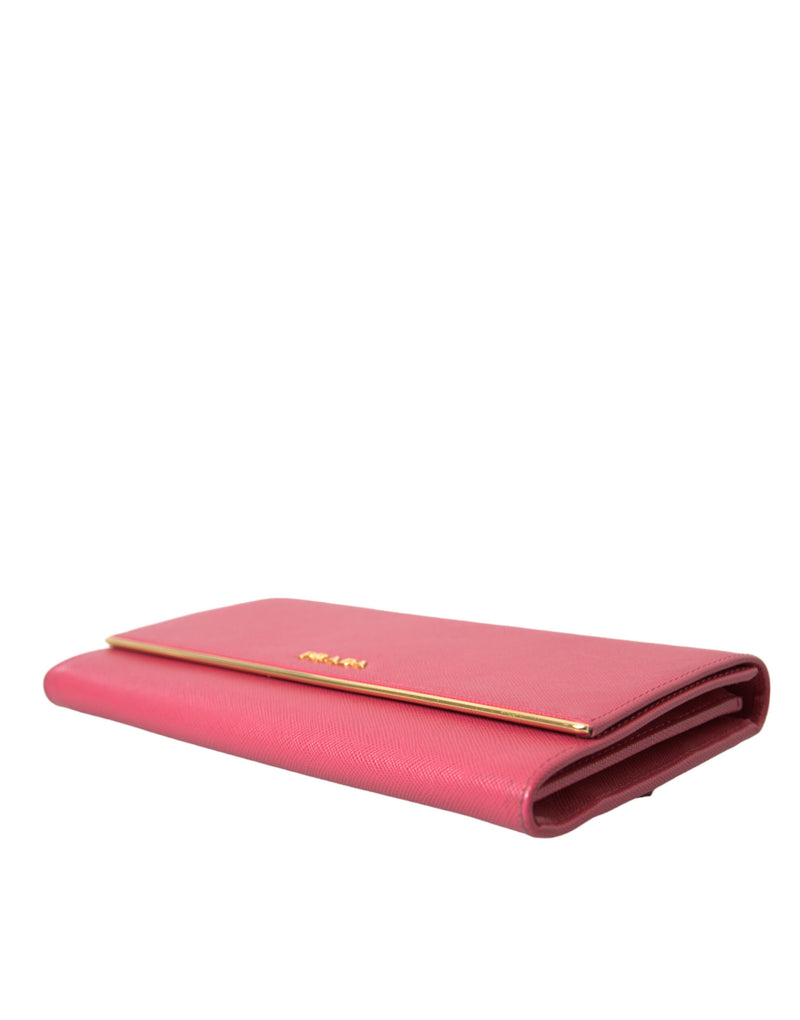 Prada Elegant Pink Leather Bifold Wallet