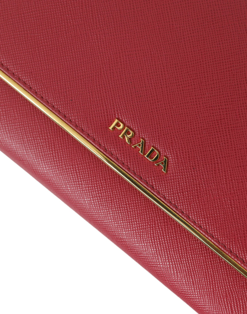 Prada Elegant Pink Leather Bifold Wallet