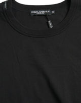 Dolce & Gabbana Black Logo Embossed Crew Neck Short Sleeves T-shirt