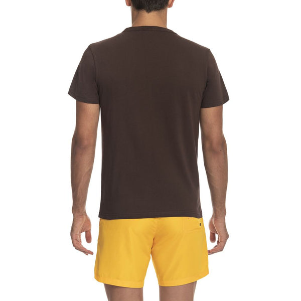 Iceberg Brown Cotton Men T-Shirt