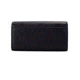 Michael Kors Jet Set Large Black Embossed Envelope Continental Clutch Wallet