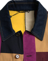 Dolce & Gabbana Multicolor Patchwork Cotton Collared Jacket